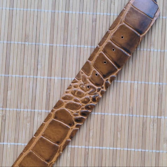 Artisan handmade belt in crocodile alligator reptile style 30"-33" - Picture 6 of 11